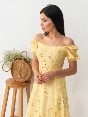 Платье желтое в принт | 5774514