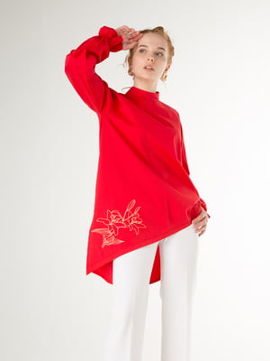 Блуза червона з малюнком | 5776854