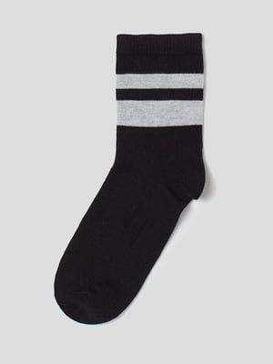 Шкарпетки чорні в смужку | 5779282