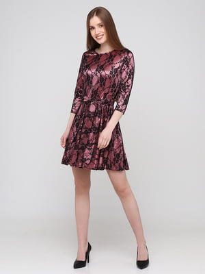 Сукня теракотового кольору з візерунком | 5783412