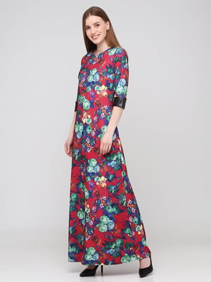 Сукня комбінованого кольору в квітковий принт | 5783433