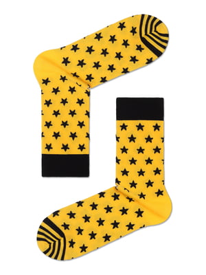 Шкарпетки жовті в принт і в смужку - DIWARI - 5699075