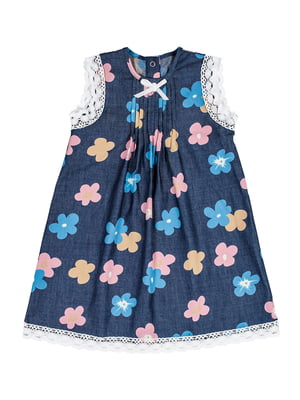 Сукня синя в квітковий принт | 5789950