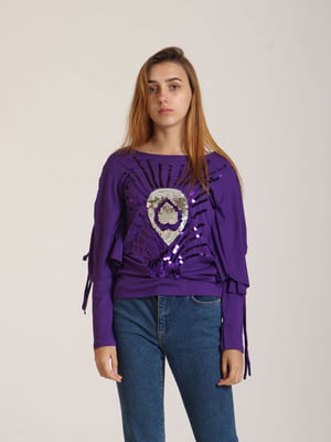 Блуза фіолетова з малюнком | 5794570