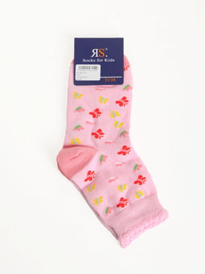 Шкарпетки рожеві в принт | 5797431