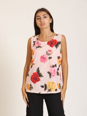 Блуза комбинированного цвета в цветочный принт | 5797702