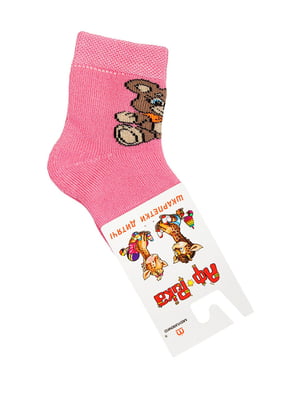 Шкарпетки рожеві в принт | 5790208