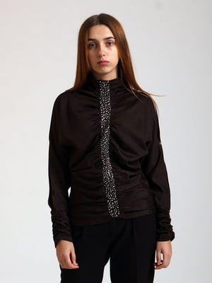 Блуза коричневая с декором | 5794364