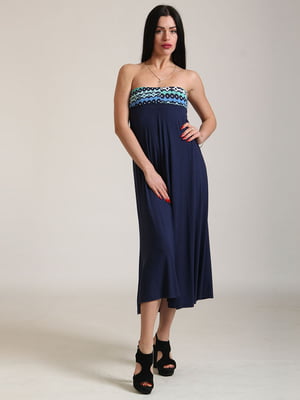 Сукня синя з орнаментом | 5794427