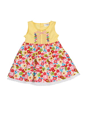 Платье комбинированного цвета в цветочный принт | 5795170