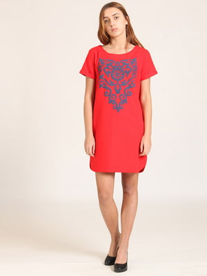 Платье красное с орнаментом | 5795885