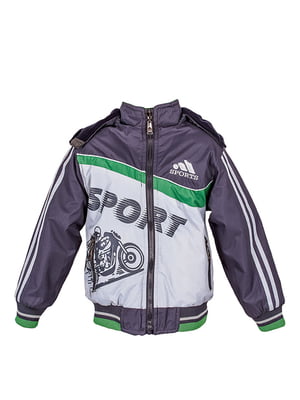 Куртка спортивна комбінованого кольору в принт | 5796029