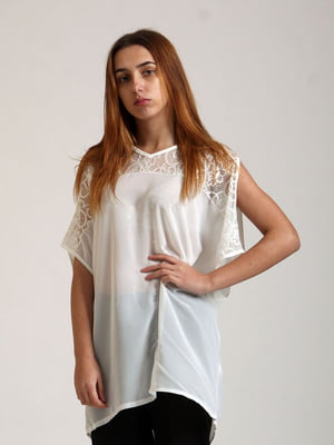 Блуза біла з візерунком | 5796258