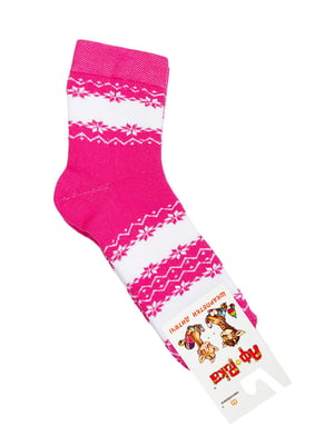 Шкарпетки рожеві з орнаментом | 5797444