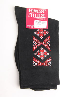Шкарпетки чорні з орнаментом | 5798494