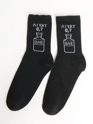 Шкарпетки чорні в принт | 5798582