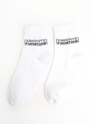 Шкарпетки білі в принт | 5798583