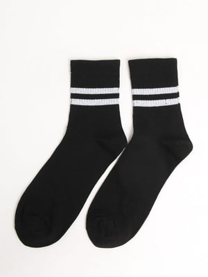 Шкарпетки чорні в смужку | 5798643