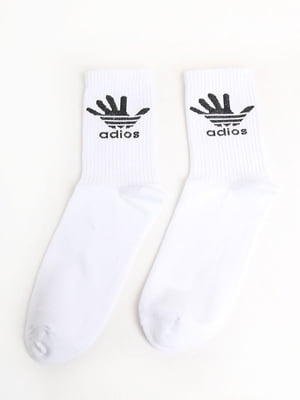 Шкарпетки білі в принт | 5798657