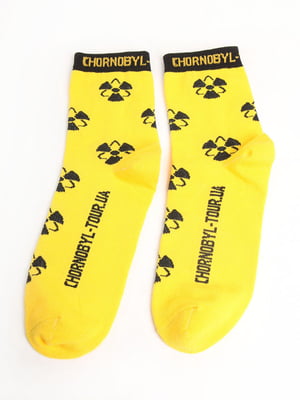 Шкарпетки жовті в принт | 5798659