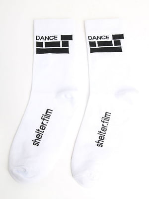 Шкарпетки білі в принт | 5798663