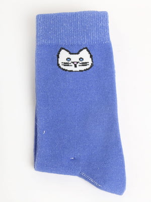 Шкарпетки сині в принт | 5798681