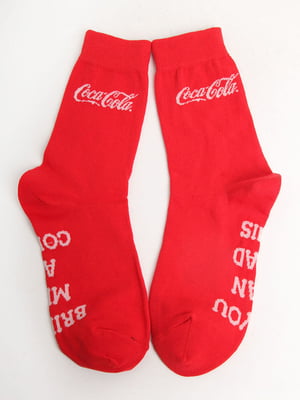 Шкарпетки червоні в принт | 5798729