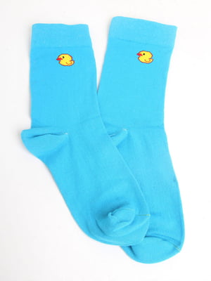 Шкарпетки блакитні в принт | 5798742