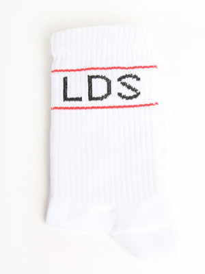 Шкарпетки білі в принт і в смужку | 5798763