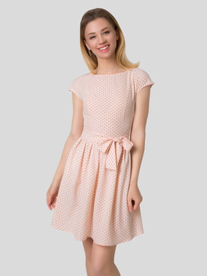 Платье персикового цвета в горошек | 5799754