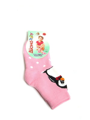Шкарпетки рожеві в горошок і в принт | 5791527