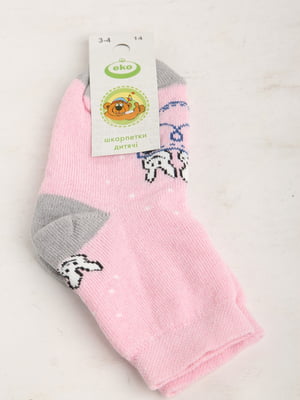 Шкарпетки рожеві в принт | 5791884
