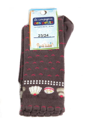 Шкарпетки коричневі з малюнком | 5791896