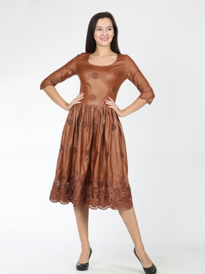 Платье коричневое с узором | 5797103