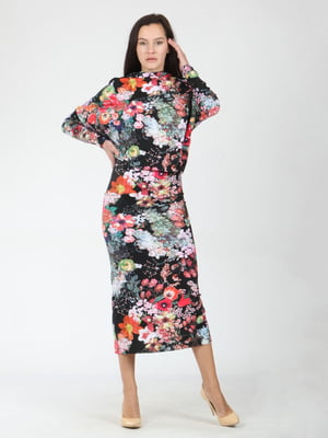 Сукня комбінованого кольору в квітковий принт | 5797352