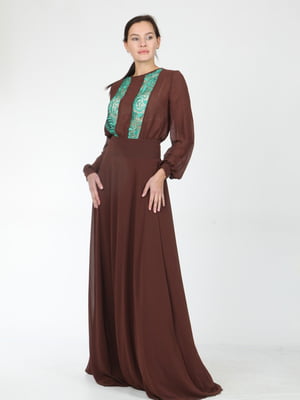 Сукня коричнева з візерунком | 5797370