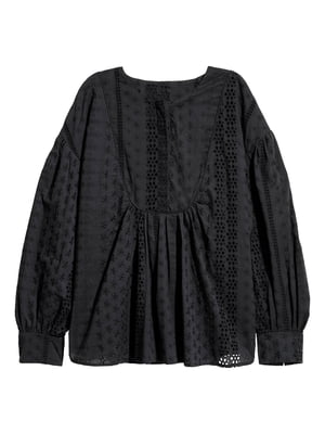 Блуза черная с узором | 5801200