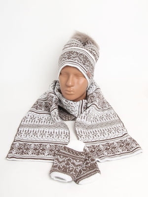 Комплект: шапка, шарф и митенки | 5801439