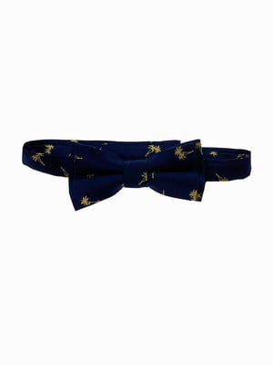 Краватка-метелик темно-синя з принтом | 5806873