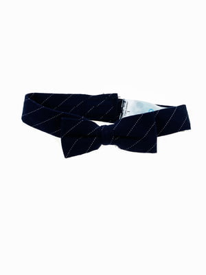 Краватка-метелик темно-синя в смужку | 5806874