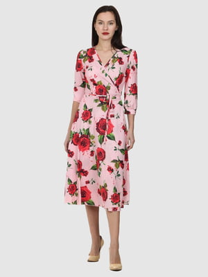 Платье розовое в цветочный принт | 5798150