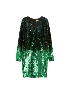 Платье зеленое с декором | 5818867