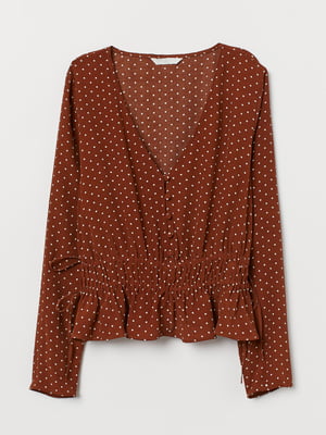 Блуза коричневая в горошек | 5819605
