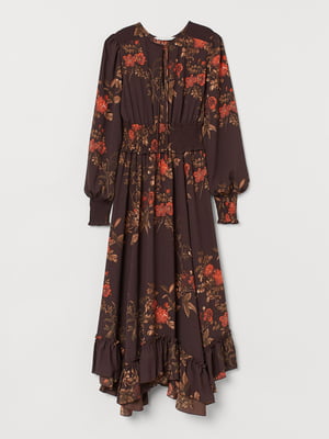 Сукня коричнева в квітковий принт | 5819706