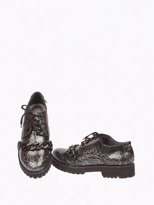 Туфли черные с декором-рисунком | 5824318