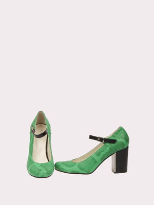 Туфли зеленые с анималистическим узором | 5824320