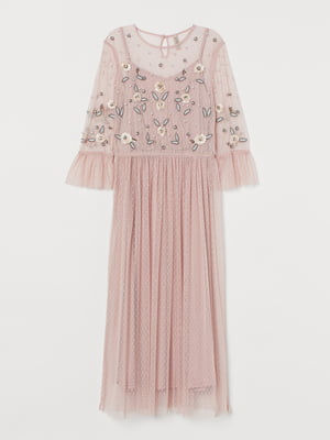 Платье розовое с вышивкой | 5824931