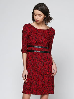 Сукня червона з візерунком | 5605491