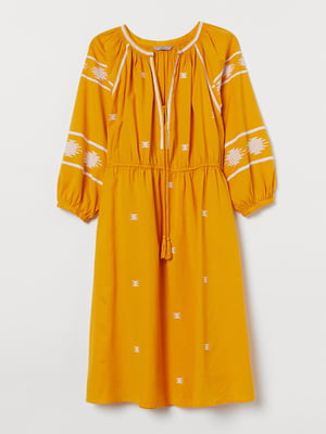 Платье морковного цвета с вышивкой | 5829780