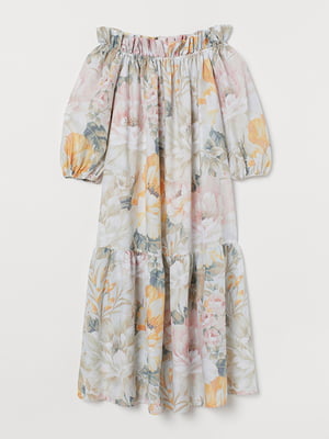 Сукня кремового кольору в квітковий принт | 5830019
